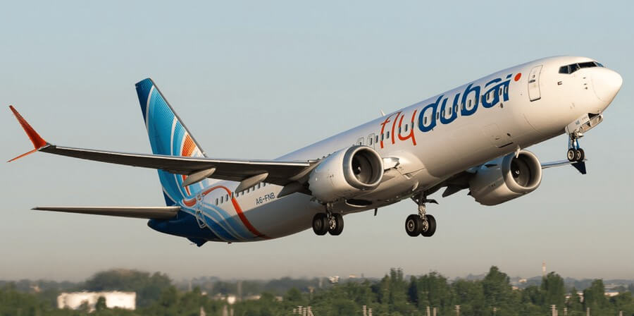 Самолёт Boeing 737 MAX 9 авиакомпании flydubai